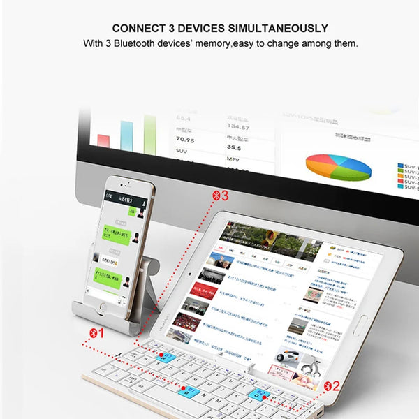 Foldable Mini Bluetooth Travel Keyboard
